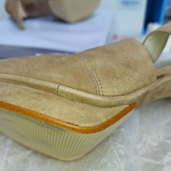 MICHAEL Michael Kors Dune sz 9.5 ELENA Cross Strap Platform Heels - Picture 12 of 13